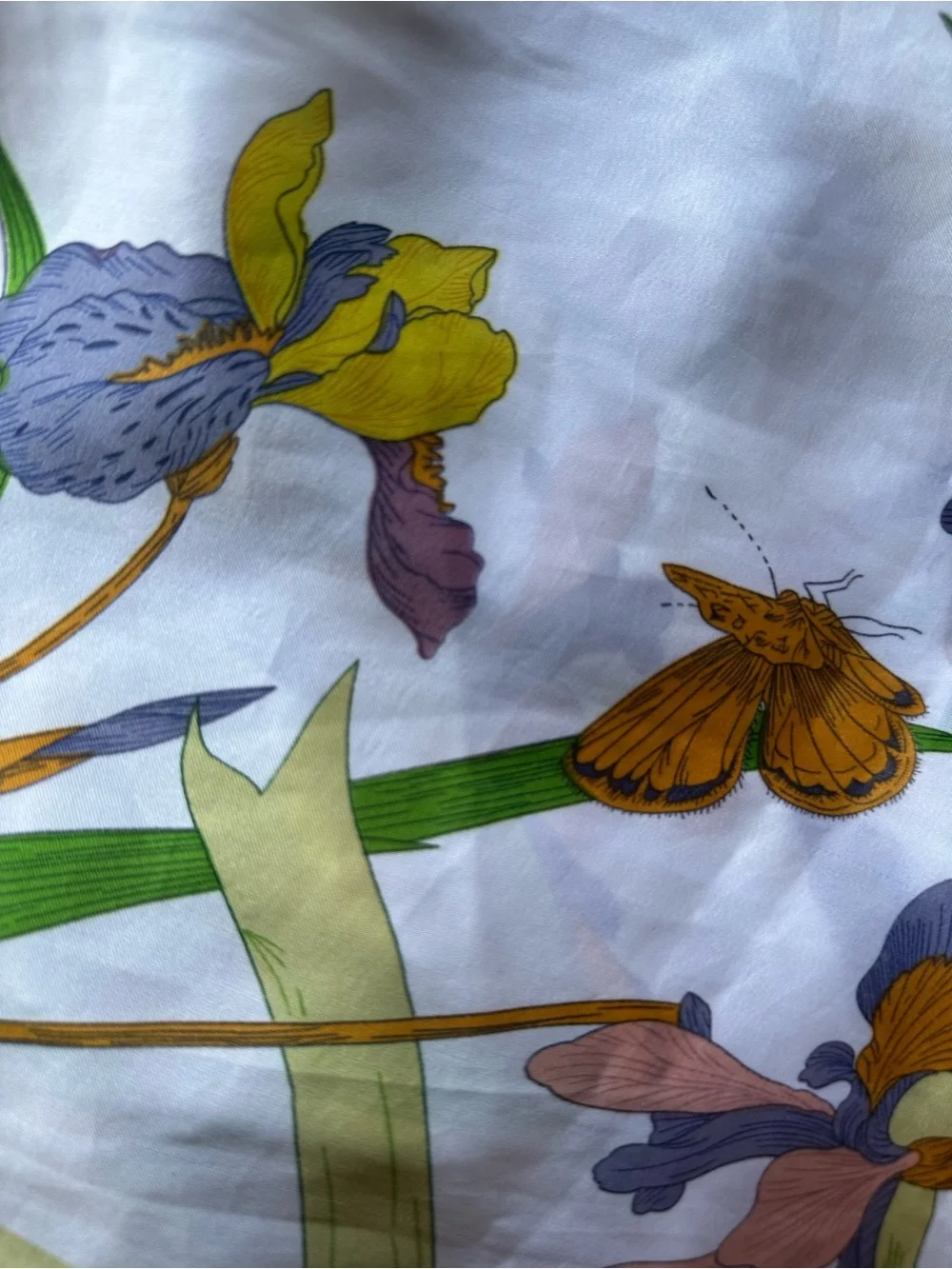 Floral Butterfly Silk-Feel Accent Scarf